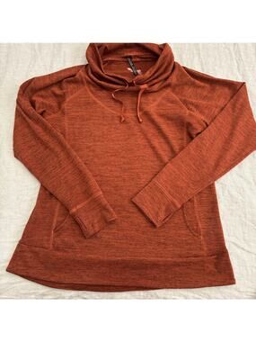 Kühl Women’s long sleeve rust orange knit mock neck sweater size large
